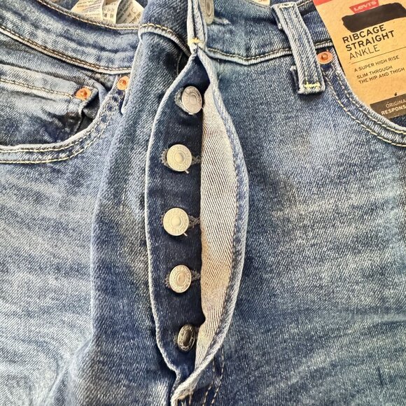 Levis Womens Ribcage Straight Ankle‎ High Rise Button Fly Jeans Sz 32 NWT Denim - Picture 10 of 10